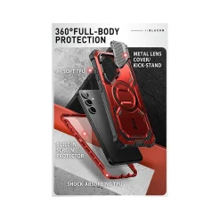 Cell Phone Cases<i-Blason ArmorBox MagSafe Rugged Case for Samsung Galaxy S24+, Shock Absorbing, Metallic Red (GS24PLUSABSPRD)