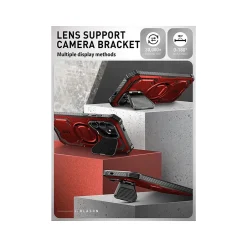 Cell Phone Cases<i-Blason ArmorBox MagSafe Rugged Case for Samsung Galaxy S24+, Shock Absorbing, Metallic Red (GS24PLUSABSPRD)