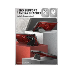 Cell Phone Cases<i-Blason ArmorBox MagSafe Rugged Case for Samsung Galaxy S24 Ultra, Metallic Red (GS24UABSRD)