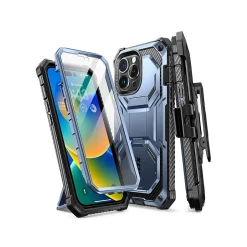 Cell Phone Cases<i-Blason Armorbox Metallic Blue Rugged Case for iPhone 14 Pro Max (iPhone2022Pro-6.7-Armorbox-SP-Tilt)