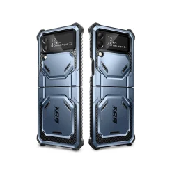 Cell Phone Cases<i-Blason Armorbox Metallic Blue Rugged Case for Samsung Galaxy Z Flip4 (Galaxy2022-ZFlip4-5G-Armorbox-Tilt)