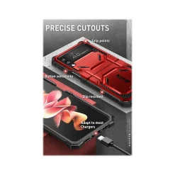 Cell Phone Cases<i-Blason Armorbox Metallic Red Rugged Case for Samsung Galaxy Z Flip4 (Galaxy2022-ZFlip4-5G-Armorbox-Ruddy)
