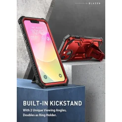 Cell Phone Cases<i-Blason ArmorBox Metallic Red Rugged Case for iPhone 14 (iPhone2021/22-6.1-Armorbox-SP-Ruddy)