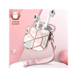 i-Blason Cosmo Case for Apple AirPods 1st/2nd Gen, Marble Pink (AirPods2019-Cosmo-Marble)