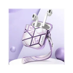 i-Blason Cosmo Case for Apple AirPods 1st/2nd Gen, Marble Purple (AirPods2019-Cosmo-Ameth)
