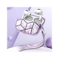 i-Blason Cosmo Case for Apple AirPods Pro, Marble Purple (AirPodsPro2019-Cosmo-Ameth)