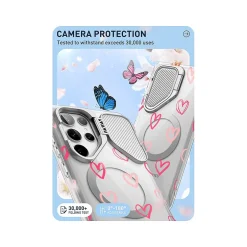 Cell Phone Cases<i-Blason Cosmo Clear Hearts MagSafe Case for Samsung Galaxy S24 Ultra, Shock-Absorbing