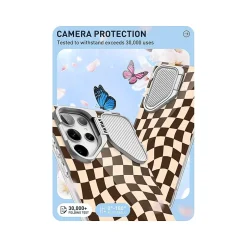 Cell Phone Cases<i-Blason Cosmo Cute Brown Checkers Case for Samsung Galaxy S24 Ultra, Shock-Absorbing