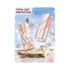 Cell Phone Cases<i-Blason Cosmo Cute Marble Pink MagSafe Case for Samsung Galaxy S24 Ultra, Shock-Absorbing