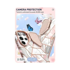 Cell Phone Cases<i-Blason Cosmo Cute Marble Pink MagSafe Case for Samsung Galaxy S24 Ultra, Shock-Absorbing