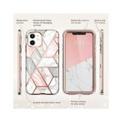 Cell Phone Cases<i-Blason Cosmo MagSafe Rugged Case for iPhone 12 mini, Marble Pink (iPhone2020-5.4-Cosmo-SP-Marble)