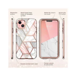 Cell Phone Cases<i-Blason Cosmo Marble Pink Snap Case for iPhone 13 (iPhone2021-6.1-Cosmo-SP-Marble)