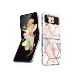 Cell Phone Cases<i-Blason Cosmo Marble Pink Snap Case for Samsung Galaxy Z Flip4 (Galaxy2022-ZFlip4-5G-Cosmo-Marble)