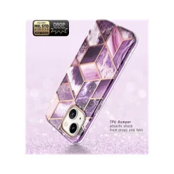 Cell Phone Cases<i-Blason Cosmo Marble Purple Snap Case for iPhone 13 (iPhone2021-6.1-Cosmo-SP-Ameth)