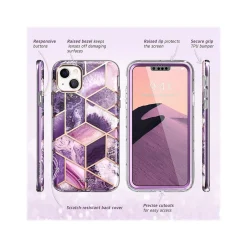 Cell Phone Cases<i-Blason Cosmo Marble Purple Snap Case for iPhone 13 (iPhone2021-6.1-Cosmo-SP-Ameth)