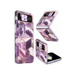 Cell Phone Cases<i-Blason Cosmo Marble Purple Snap Case for Samsung Galaxy Z Flip4 (Galaxy2022-ZFlip4-5G-Cosmo-Ameth)