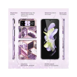 Cell Phone Cases<i-Blason Cosmo Marble Purple Snap Case for Samsung Galaxy Z Flip4 (Galaxy2022-ZFlip4-5G-Cosmo-Ameth)