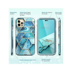 Cell Phone Cases<i-Blason Cosmo Ocean Blue Case for iPhone 14 Pro Max (iPhone2022Pro-6.7-Cosmo-SP-Ocean)