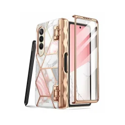Cell Phone Cases<i-Blason Cosmo Pro Marble Pink Snap Case for Samsung Galaxy Z Fold4 (Galaxy2022-ZFold4-5G-Cosmo-Pen-SP-Marble)