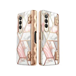 Cell Phone Cases<i-Blason Cosmo Pro Marble Pink Snap Case for Samsung Galaxy Z Fold4 (Galaxy2022-ZFold4-5G-Cosmo-Pen-SP-Marble)