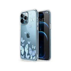 Cell Phone Cases<i-Blason Halo Butterfly Blue Snap Case for iPhone 13 Pro Max (iPhone2021-6.7-Halo-F)