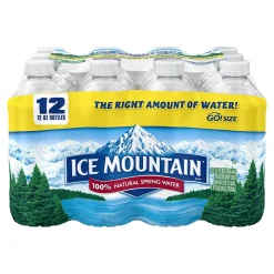 Bottled Water<Ice Mountain 100% Natural Spring Water, 12 Oz., 12/Carton (12245633)
