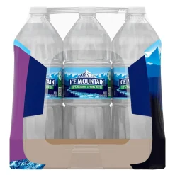 Bottled Water<Ice Mountain 100% Natural Spring Water, Regular Flavor, 33.8 oz. Plastic Bottles, 15/Carton (11475325)