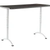Hot Arc Adjustable Height Rectangular Conference Table, Gray Walnut/Silver Legs, 30"-42"H x 60"W x 30"D Standing Desks