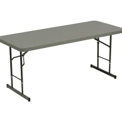 Clearance IndestrucTable TOO Adjustable Height Folding Table, 72" x 30", Charcoal (65627) Folding Tables