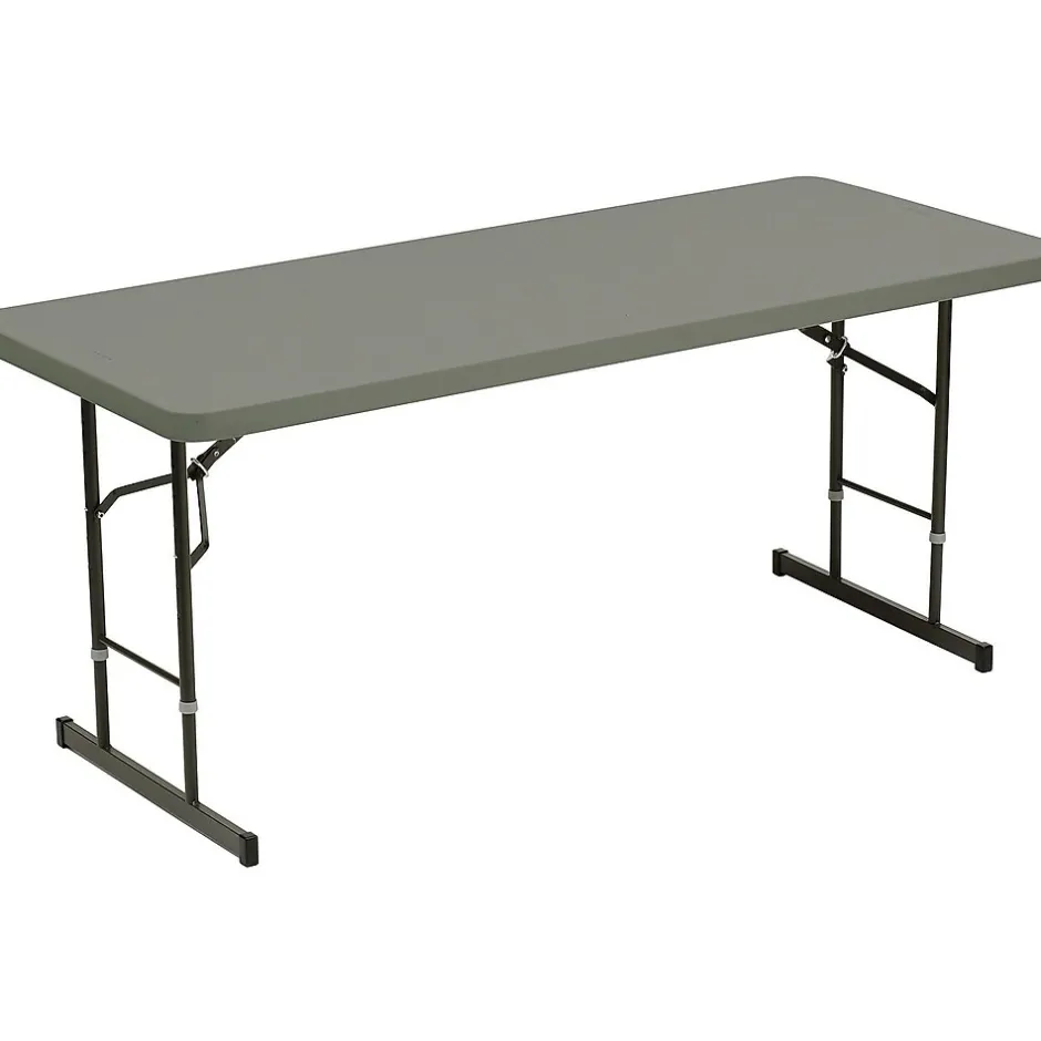 Clearance IndestrucTable TOO Adjustable Height Folding Table, 72" x 30", Charcoal (65627) Folding Tables