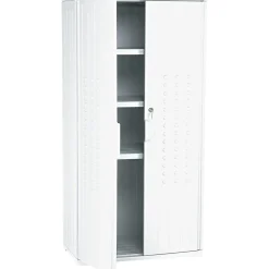 Sale ® Officeworks® Polyethylene Storage Cabinet, Non-Assembled, 66Hx33Wx18D", Platinum Storage Cabinets