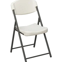 Discount Rough 'N Ready Plastic Folding Chairs, Platinum Granite, 4/Carton (64033) Folding & Stacking