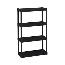 Hot Rough 'N Ready 4-Shelf Polypropylene Stand Alone, 32"W, Black (20841) Shelving