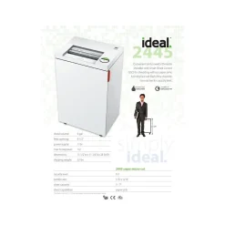 IDEAL 2445 P-7 Security 14 Sheet Super Micro Cut Commercial Shredder (IDEDSH0067H)* Shredders & Accessories
