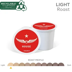 Keurig K-Cups<Intelligentsia House Blend Coffee, Keurig K-Cup Pod, Light Roast, 20/Box, 4 Boxes/Carton (5000371868CT)