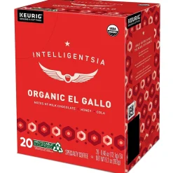 Keurig K-Cups<Intelligentsia Organic El Gallo Coffee Keurig® K-Cup® Pods, Light Roast, 20/Box (5000371867)