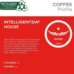 Keurig K-Cups<Intelligentsia Organic El Gallo Coffee, Keurig K-Cup Pod, Light Roast, 20/Box, 4 Boxes/Carton (5000371867CT)