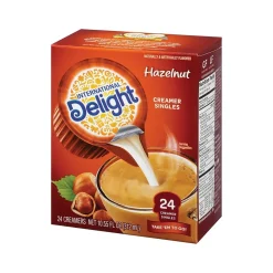 Milk & Creamer<International Delight Hazelnut Dairy Free Liquid Creamer, 0.44 oz., 24/Box (WWI100680)