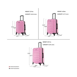 InUSA Endurance 3-Piece Hardside Spinner Luggage Set, Pink (IUENDSML-PNK)