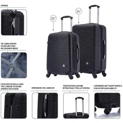 InUSA Royal 2-Piece Hardside Spinner Luggage Set, (IUROY0SM-BLK)