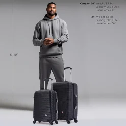 InUSA Royal 2-Piece Hardside Spinner Luggage Set, (IUROY0SM-BLK)