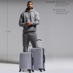 InUSA Royal 2-Piece Hardside Spinner Luggage Set, (IUROY0SM-SIL)