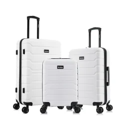 InUSA Trend 3-Piece Hardside Spinner Luggage Set, White (IUTRESML-WHI)
