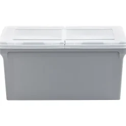 Iris Plastic File Box with Split Lid, Letter Size, Gray, 4/Pack (500167) Hot