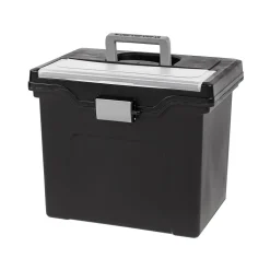 Iris Portable File Box with Organizer Lid, Letter Size, Black (110977) Best