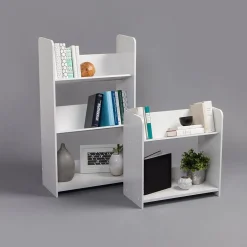 Discount 3-Tier Tilted Shelf Book Rack, White (596102) Bookcases