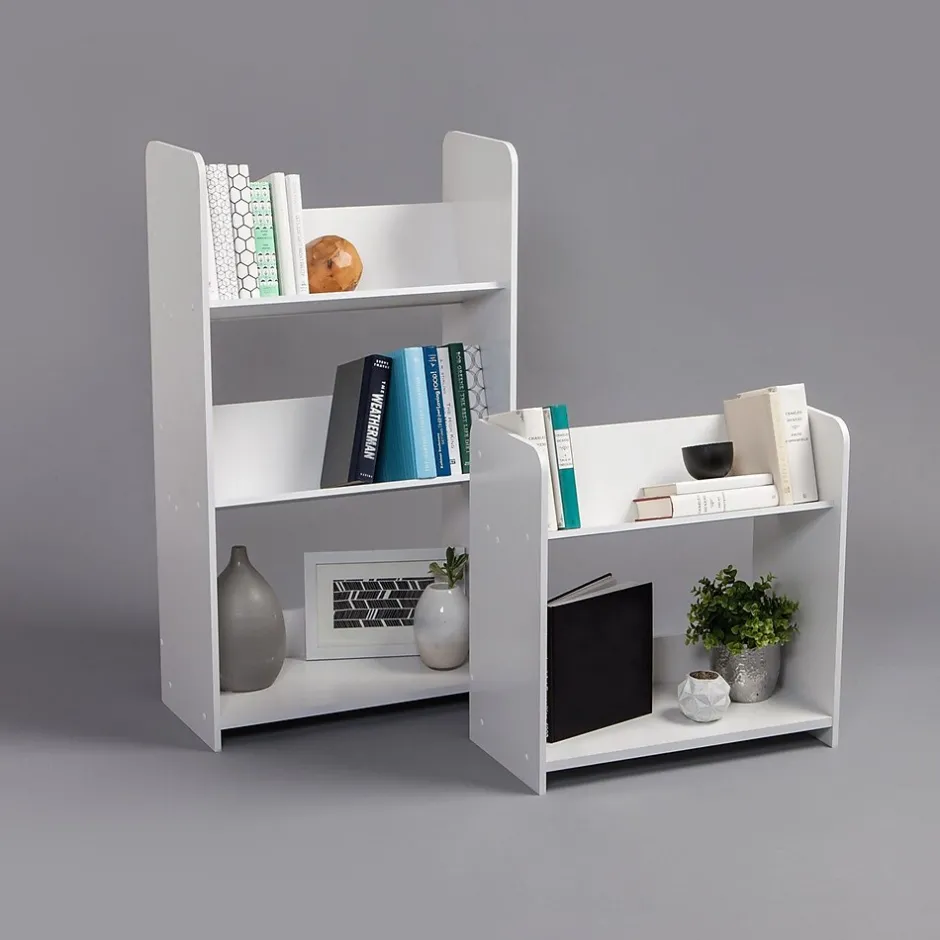 Discount 3-Tier Tilted Shelf Book Rack, White (596102) Bookcases