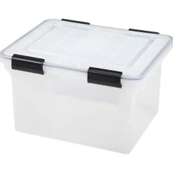 Iris WeatherPro Plastic File Box, Letter/Legal Size, Clear (110600) Hot