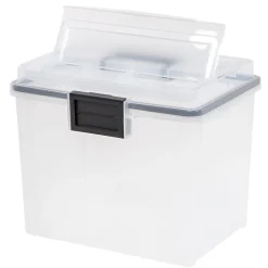 Iris WeatherPro Portable File Box, Letter Size, Clear (110350) Sale