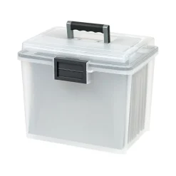 Iris WeatherPro Portable File Box, Letter Size, Clear (110351) Sale